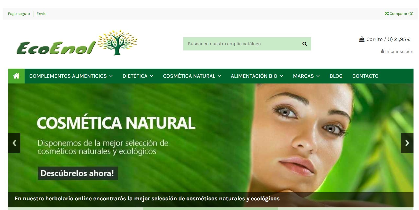 Diseño Tienda Online Complementos Alimenticios