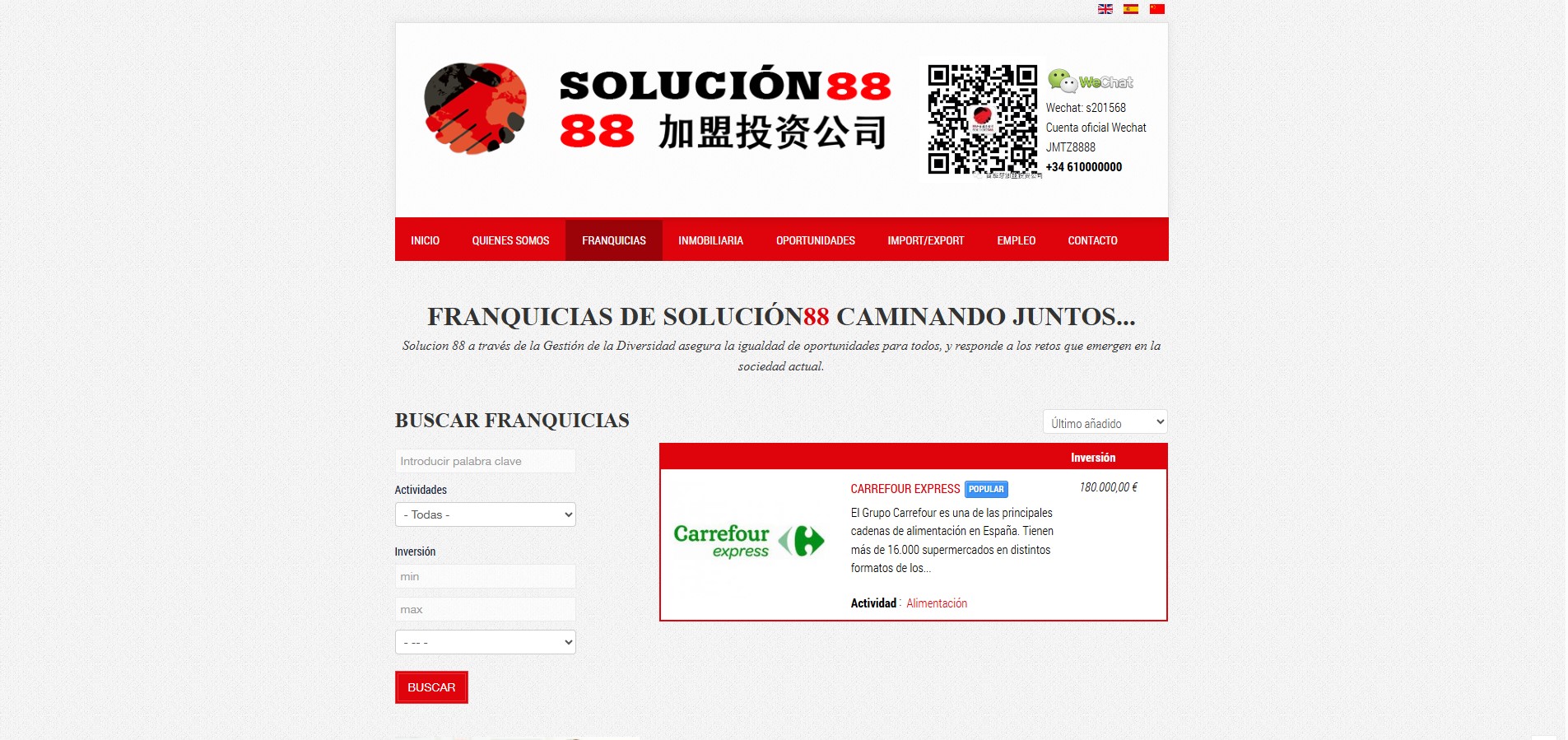 Diseño Web para Consultoría de Franquicias e Inmobiliaria