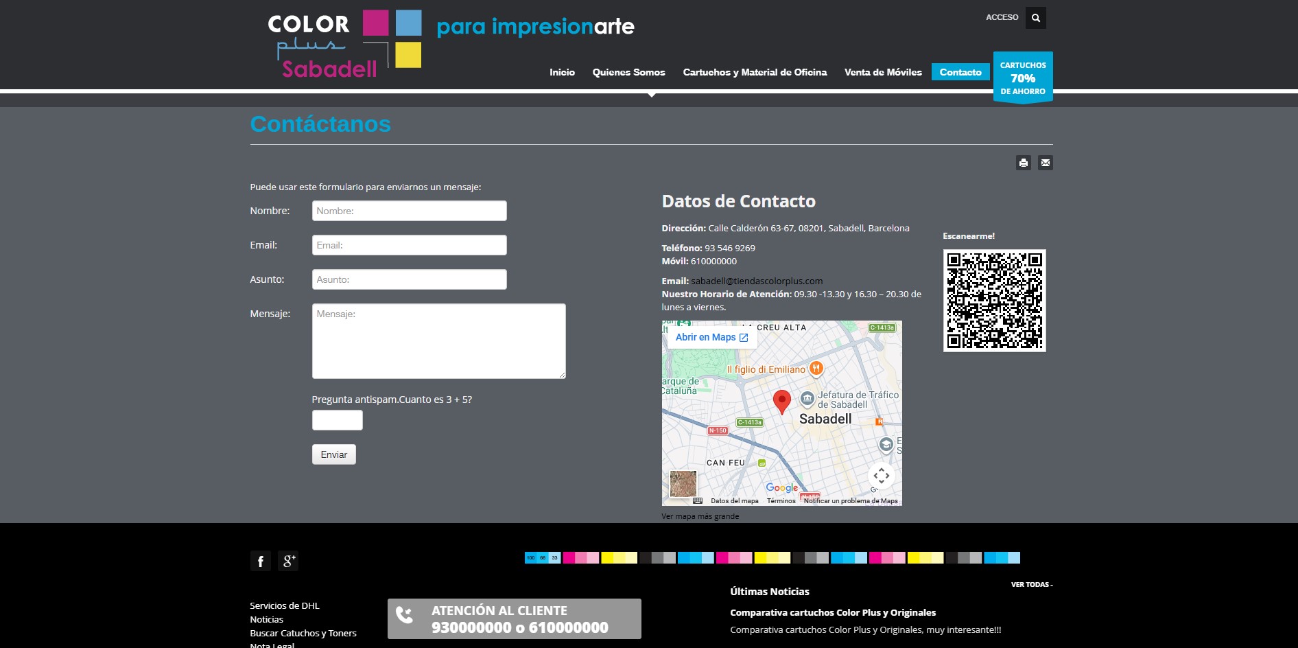 Diseño de página web para tienda de informática y material de oficina