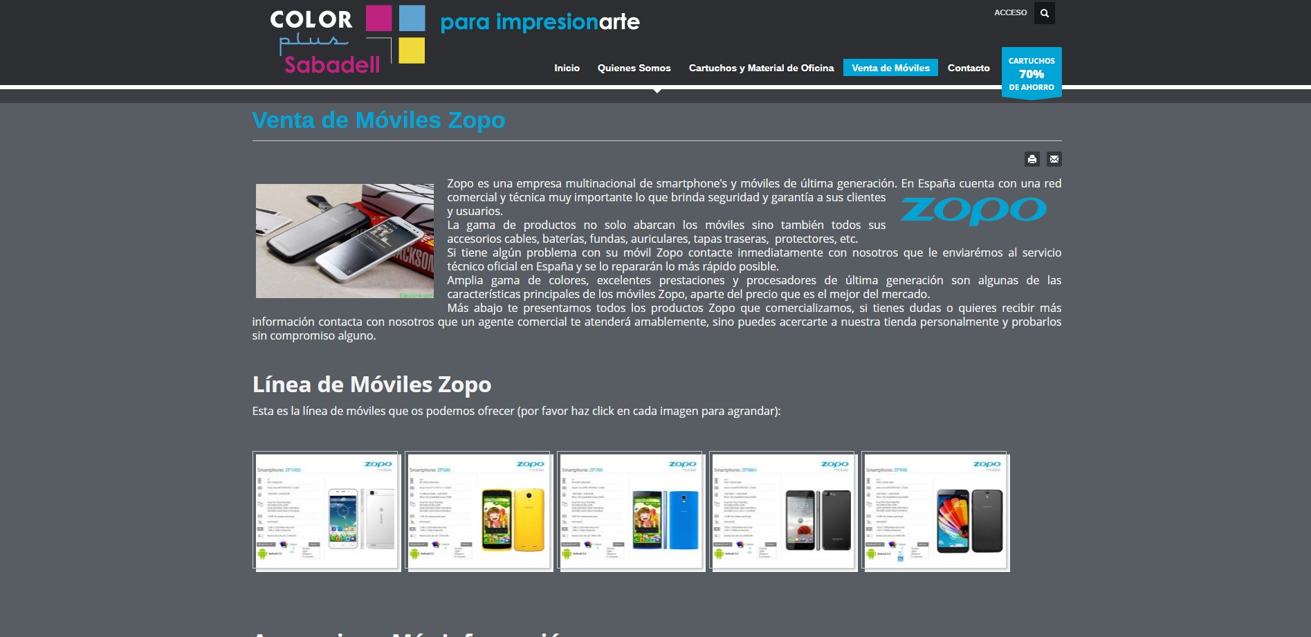 Diseño de página web para tienda de informática y material de oficina